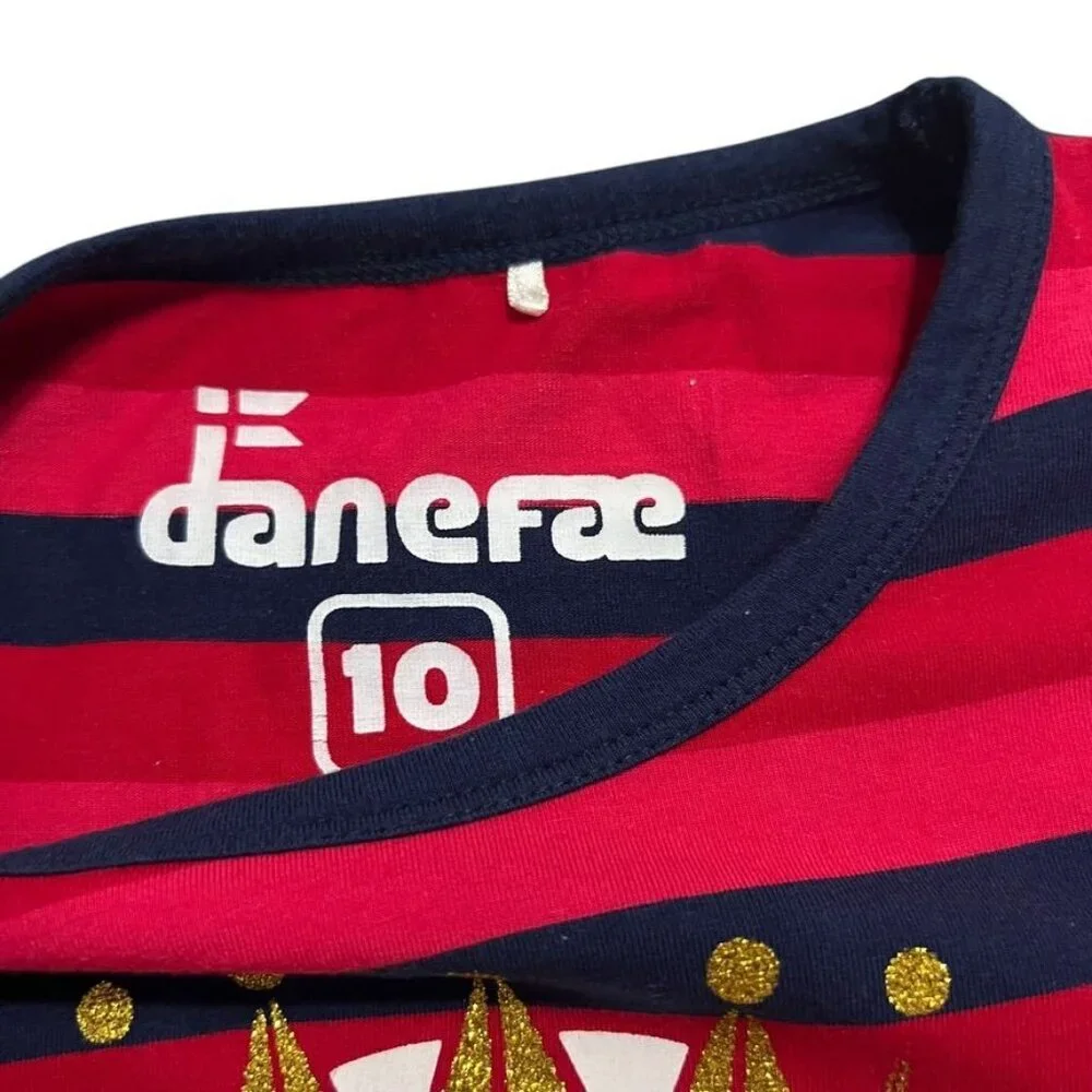 Danefae Sz 10 Striped Princess Ruffle Top